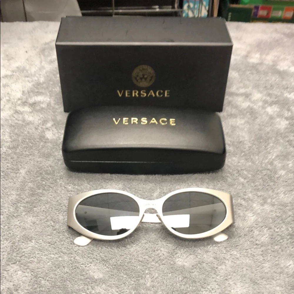 Versace Silver Sunglasses Sleek Modern Design